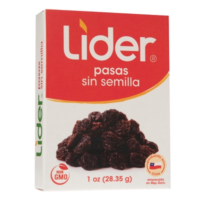 Pasas Sin Semilla Lider 1 Onz