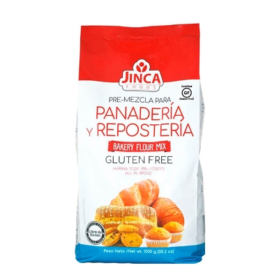 Pre-Mezcla Para Panaderia Y Reposteria Sin Gluten Jinca 1000 Gr