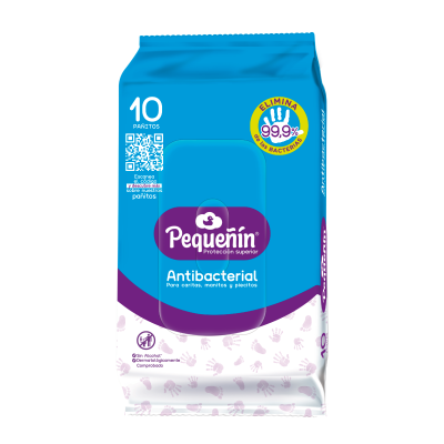 Toallitas Húmedas Antibacteriales Para Bebe Pequeñin 10 Und/Paq