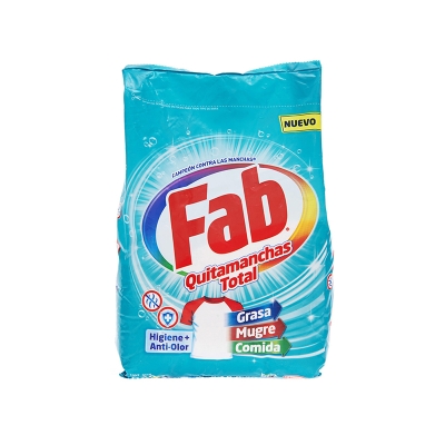Detergente En Polvo Higiene + Anti Olor Fab 850 Gr