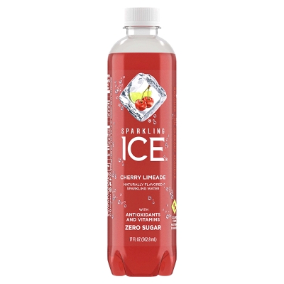 Agua Sabor Cherry Limeade Sparkling Ice 17 Onz