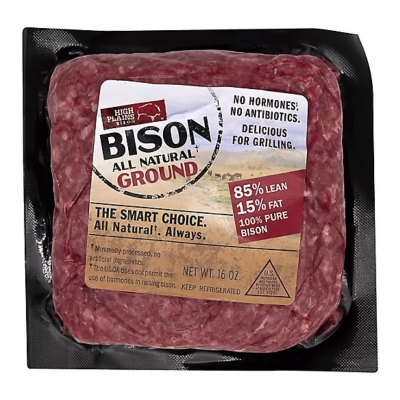 Carne Molida de Bisonte Magro 85/15  High Plains 16 Onz
