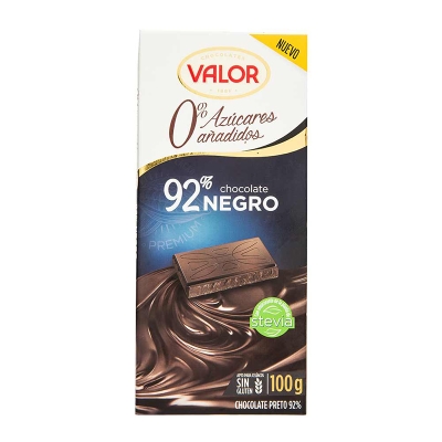 Chocolate Negro 92% Sin Azúcar Valor 100 Gr