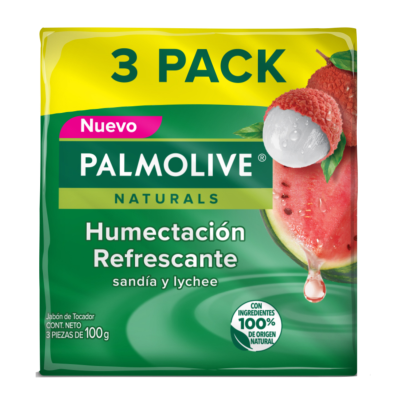 Jabón En Barra Humectación Refrescante Sandía y Lychee Palmolive Naturals 100 Gr