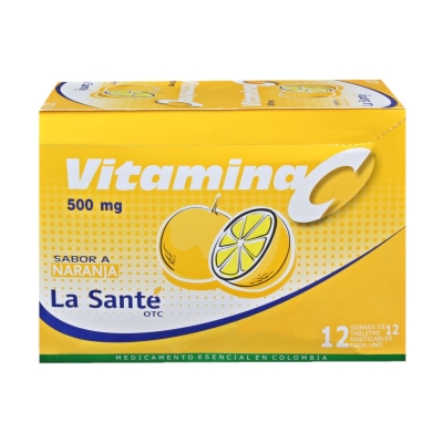 Tabletas Masticables Vitamina C Sabor Naranja La Santé 500 Mg