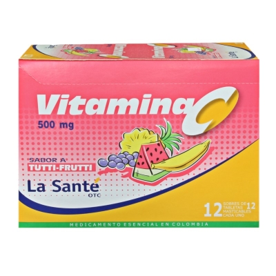 Tabletas Masticables Vitamina C Sabor Tutti Frutti La Santé 500 Mg