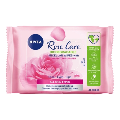 Toallita Humeda Facial Rose Care Nivea 25 Und/Paq