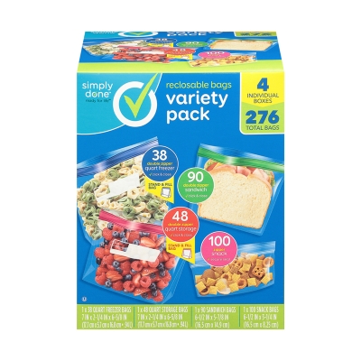 Mix De Fundas de Almacenamiento Con Cierre Simply Done 279 Und/Paq