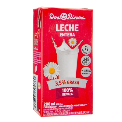 Leche Entera 3.5% Grasa Dos Pinos 200 Ml