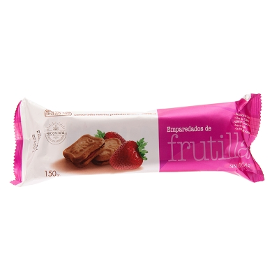 Galletas Sin Azucar Rellenas De Fresa Ecovida 150 Gr
