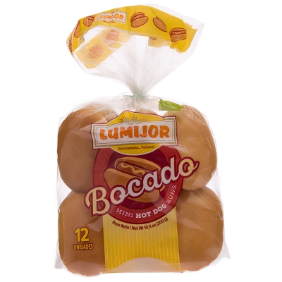 Pan De Hot Dog Mini Lumijor Bocado 12 Und/Paq