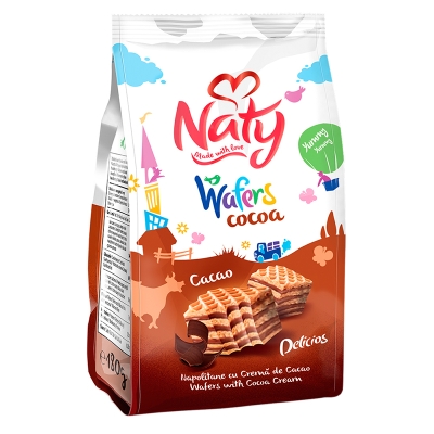 Wafers Con Crema De Cacao Naty 180 Gr
