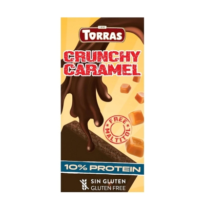 Barra De Chocolate Negro Con Caramelo Y Proteína De Soja Sin Azúcar Torras 100 Gr