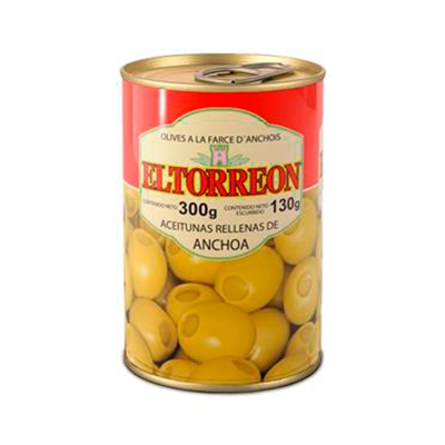 Aceitunas Rellenas de Anchoa Torreon 300 Gr.