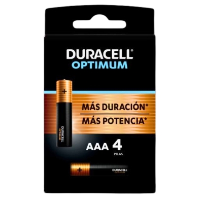 Pilas Alcalina Optimum AAA Duracell 4 Und/Paq