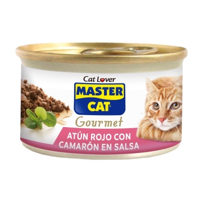 Alimento Para Gatos Atún Rojo con Camarones Master Cat 85 Gr