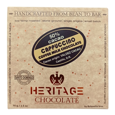 Chocolate con Leche Cappuccino 50% Cacao Heritage 70 Gr