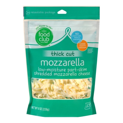 Queso Mozzarella Rallado Grueso Food Club 8 Onz