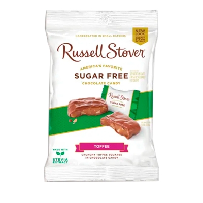 Cuadritos de Chocolate con Caramelo Sin Azúcar Russell Stover 3 Onz
