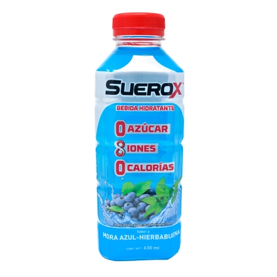 Bebida Hidratante Sabor Mora Azul Hierbabuena Suerox 630 Ml