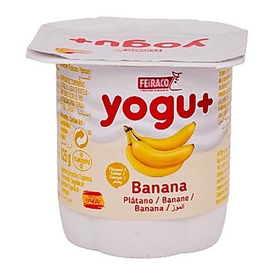 Yogurt Sabor Banana Feiraco 125 Gr 4 Und/Paq