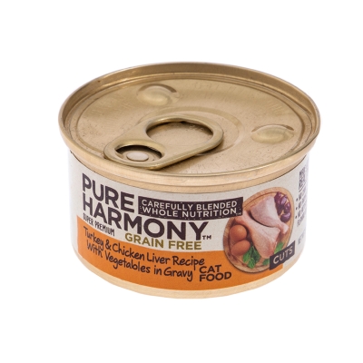 Alimento Húmedo Para Gatos Pavo y Pollo Pure Harmony 3 Onz