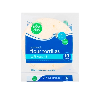 Tortilla De Trigo no. 8 Food Club 10 Und/Paq