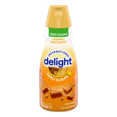 Cremador De Cáfe Caramel Macchiato Sin Azúcar International Delight 32 Onz.