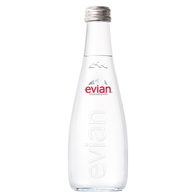 Agua Natural En Botella de Vidrio Evian 33 Cl