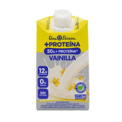 Leche Descremada Sabor a Vanilla 50% Proteinas Dos pinos 250 Ml