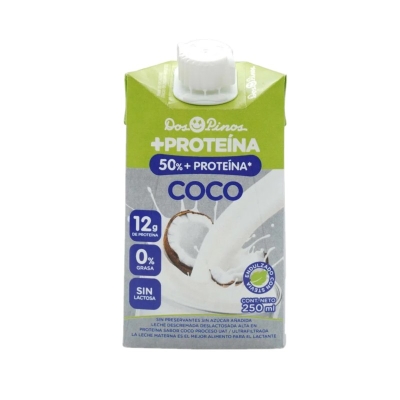 Leche Descremada Sabor a Coco 50% Proteínas Dos Pinos 250 Ml