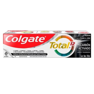 Pasta Dental Colgate Total Carbón Activado de 100 ML