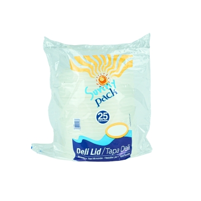 Tapa para Envase Deli Plástico Sunny Pack 25 Und/Paq