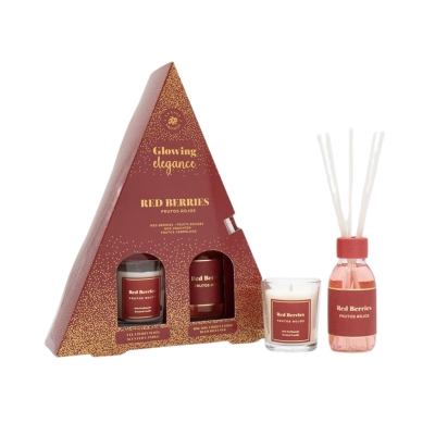 Set Navidad Vela y Mikado Frutos Rojos Casa de los Aromas, 2 Und