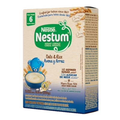Cereal Infantil Nestlé Nestum Avena y Arroz Bolsa 250g