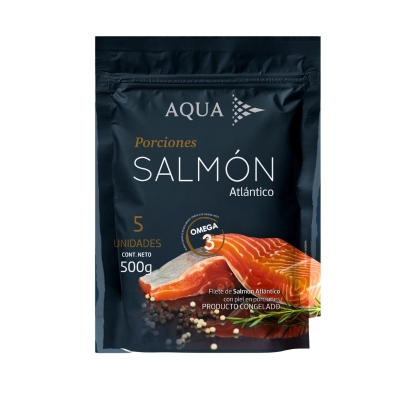 Porciones De Salmón Atlántico Aqua 500 Grs 5 Und/Paq