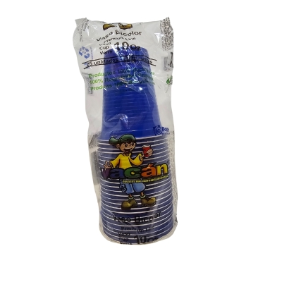 Vasos Desechables Rigidos Azul Vacan 25 Und/ Paq 10 Onz