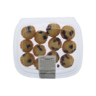 Mini Muffins de Vainilla con Cranberry y Blueberries La Panera 12Und/Paq