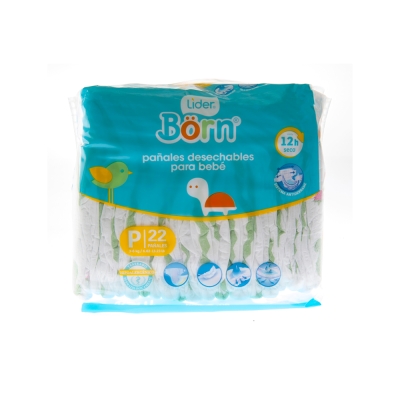 Pañales Desechables Para Bebe Pequeño Lider Born 22 Und/Paq