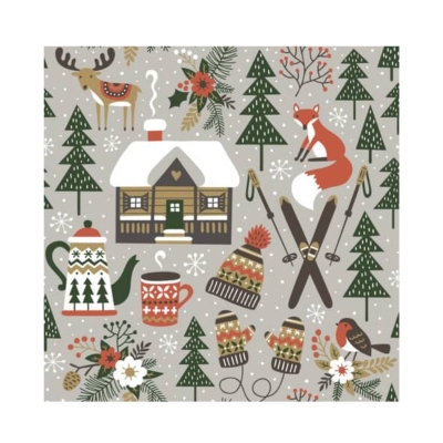 Servilletas De Papel Cabaña de Invierno Paper Design 20 Und/Paq
