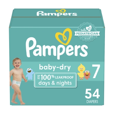 Pañales Desechables  Super Dry P7 Pampers 54 Und/Paq