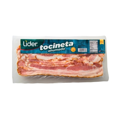 Tocineta Ahumada En Trozos Lider 8 Onz