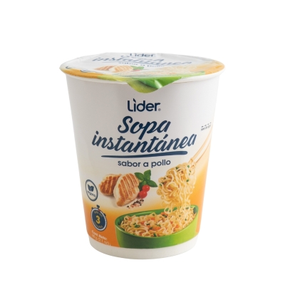 Sopa Instantánea  De Vaso Sabor Pollo Lider 60 Gr.