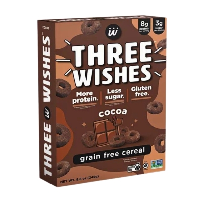 Cereal Sabor Chocolate Sin Gluten Three Wishes 8.6 Onz