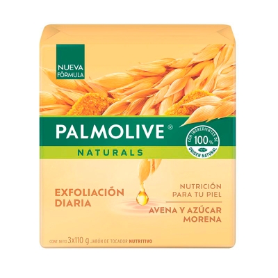 Jabón en Barra Avena y Azúcar Morena Palmolive 3 Und/Paq