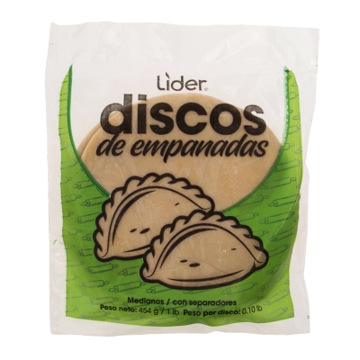 Masa De Pastelitos y Empanadas Mediana Lider 1 Lb.