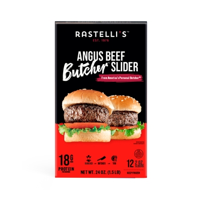 Mini Carne Para Hamburguesas Angus Rastelli´s 12 Und/Paq