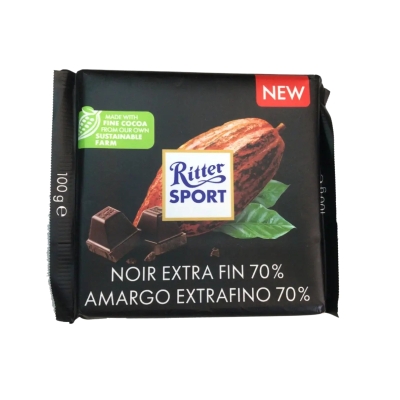 Chocolate Negro 70%  Ritter Sport 100 Gr.