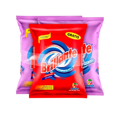 Detergente en Polvo Regular Brillante  200 Gr. + 2 Und/Paq 360 Gr.