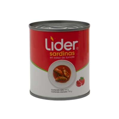 Sardinas En Salsa De Tomate Lider 215 Gr.